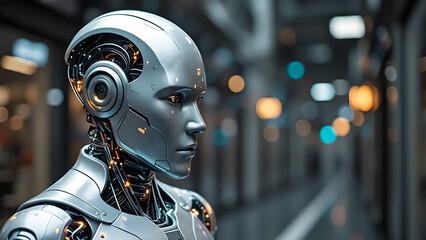 Female robot in job