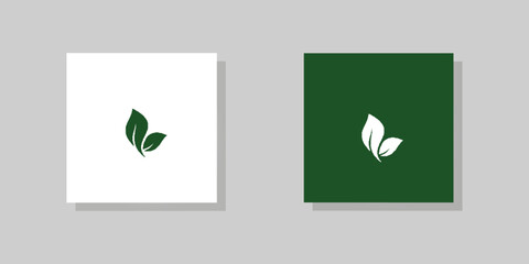 Green leaf and arrow icons for biodegradable recyclable organic bio package, vector labels.