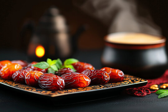 S&uuml;&szlig;e K&ouml;stlichkeiten bei ged&auml;mpftem Licht f&uuml;r ein Festmahl

