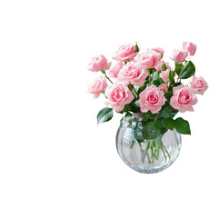 Fototapeta premium bouquet of pink roses in vase