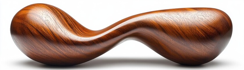 Explore a unique artisan-crafted wooden sculpture that embodies modern design, showcased here in a captivating image This abstract design with fine woodworking details highlights the smooth, flowing