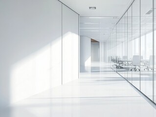 Modern Minimalist Office Corridor Design: Clean Lines and Bright Spaces