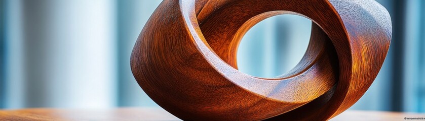 Explore the captivating beauty of an artisan-crafted wooden sculpture, where abstract design meets exquisite fine woodworking details Marvel at the intricate curves and smooth finish of this unique