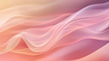 Abstract Pink Peach Orange Flowing Waves Background