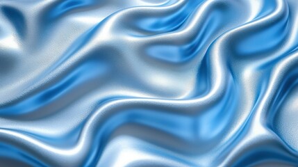 Fototapeta premium Flowing blue silk fabric background with soft folds