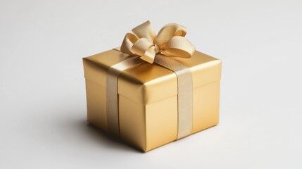 Obraz premium A Luxurious Golden Gift Box with a Elegant Bow
