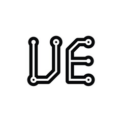 UE monogram logo design letter text name symbol monochrome logotype alphabet character simple logo