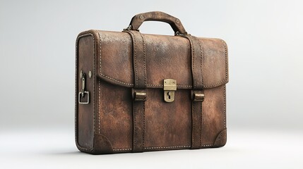 Brown Leather Briefcase with Classic Buckle Closure Ideal for Professionals and Stylish Commuters