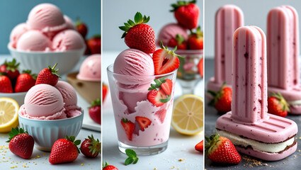 ice cream with strawberry and chocolate