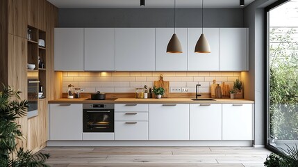 Modern Minimalist Kitchen Design With Wooden Accents