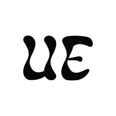 UE monogram logo design letter text name symbol monochrome logotype alphabet character simple logo