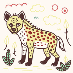 vector illustration of a cartoon giraffe