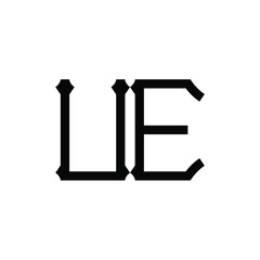 UE monogram logo design letter text name symbol monochrome logotype alphabet character simple logo