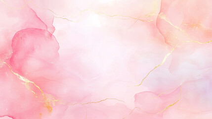 Pink and Gold Watercolor Marble Background