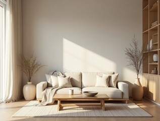 Fototapeta premium Elegant Japandi Living Room
