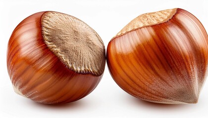 hazelnuts on white background