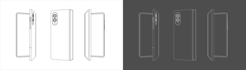 Set Design of a Foldable Flip Smartphone in Multiple Views