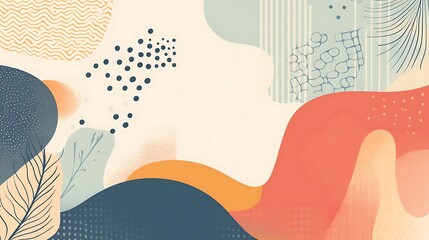 Abstract Organic Shapes Pastel Color Palette Design