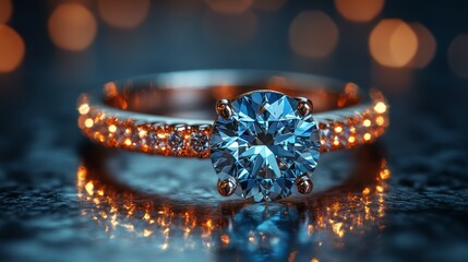 Sparkling diamond ring, romantic bokeh, jewelry (2)