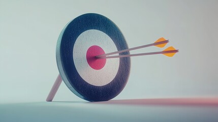 a red and black target with a arrow