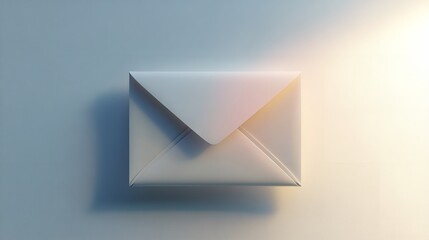 A mockup of an envelope on a neutral background with elegant shadows,