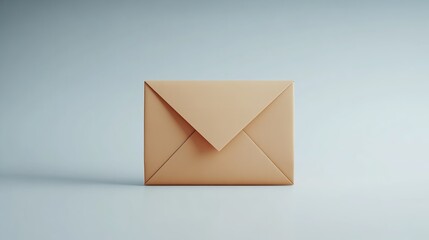 A mockup of an envelope on a neutral background with elegant shadows,