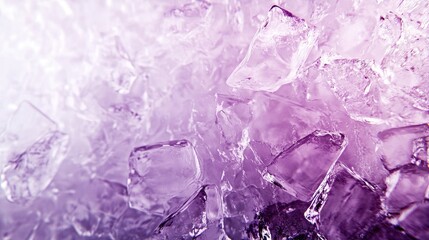 Fototapeta premium Purple ice cubes texture, cool abstract background, crystal freshness