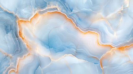 Naklejka premium Abstract Blue and Orange Onyx Marble Texture with Soft Veins