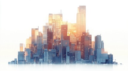 Fototapeta premium Building and city illustration. Illustration isolated on white background. Graphic concept for your design