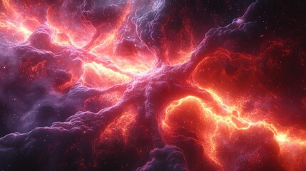 Fiery Nebula Cosmic Explosion, Space Background
