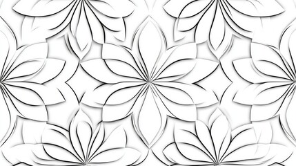 Fototapeta premium 17.An intricate geometric flower pattern, with stylized petals forming a repetitive, seamless design. The linear flower shapes create a balanced, contemporary look, ideal for a modern, trendy design