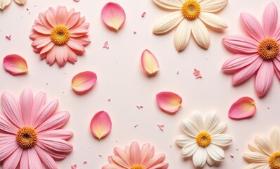 Colorful pink and white flower arrangement