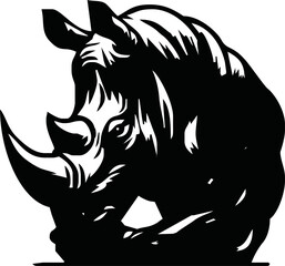 Rhino Logo Design Sports Esport Mascot Character Design Cartoon Vector Art