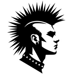 Punk portrait silhouette