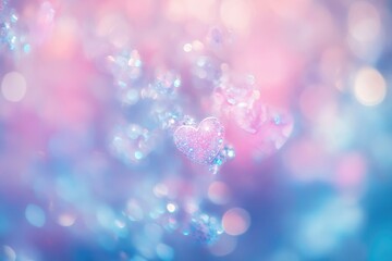 Pink Blue Purple Pastel Heart Background Abstract Love Romance