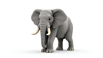 Obraz premium A large, adult gray elephant is centrally positioned against a pure white background.