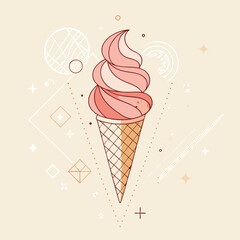 Delicious Ice Cream Cones Illustration