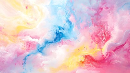 Obraz premium Vibrant Abstract Holi Festival Powder Cloud Explosion in Bright Pink, Blue, and Yellow