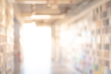 Abstract blurred material library room. Defocused perspective of material samples collection. Blur background for architectural design and interior finishing concept