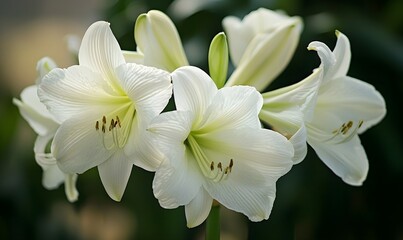 White flowers showcased in soft lighting to highlight their serene, romantic beauty