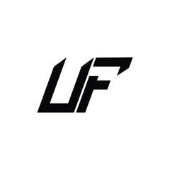 UF monogram logo design letter text name symbol monochrome logotype alphabet character simple logo
