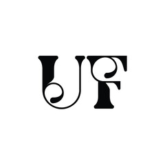 UF monogram logo design letter text name symbol monochrome logotype alphabet character simple logo