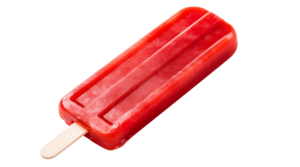 Refreshing Red Popsicle on Black Background Perfect for Summer Food Blogs Beverage Ads and Ice Cream Packaging Design