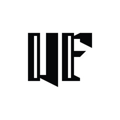 UF monogram logo design letter text name symbol monochrome logotype alphabet character simple logo