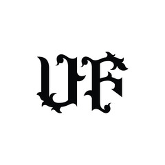 UF monogram logo design letter text name symbol monochrome logotype alphabet character simple logo