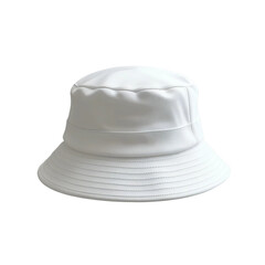 Fototapeta premium White bucket hat isolated on transparent background