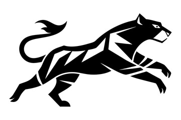 Tribal tiger jump - vector tattoo