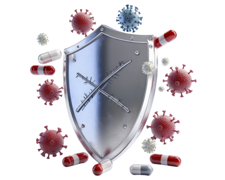 Isolated Immune System Shield with Viruses and Pills