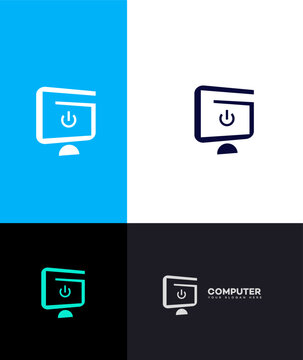Computer Power Button Logo Designs