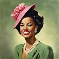 AKA, Beautiful Black Woman Art, Alpha Kappa Alpha, 1908, Ivy Leaf, Black Woman Portrait, Black Greek Poster Art, Black Woman, Regal Era, Black Culture, Historic Painting